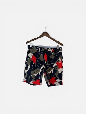 Tommy Hilfiger Navy Floral Print Women's Bermuda Shorts with Red Accents